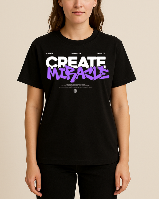Create Miracle Baskılı T-Shirt - Görsel 5