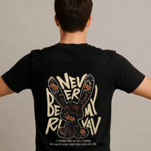 Never Baskılı T-Shirt