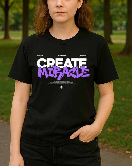 Create Miracle Baskılı T-Shirt - Görsel 7