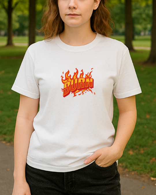 Burn Baskılı T-Shirt - Görsel 8
