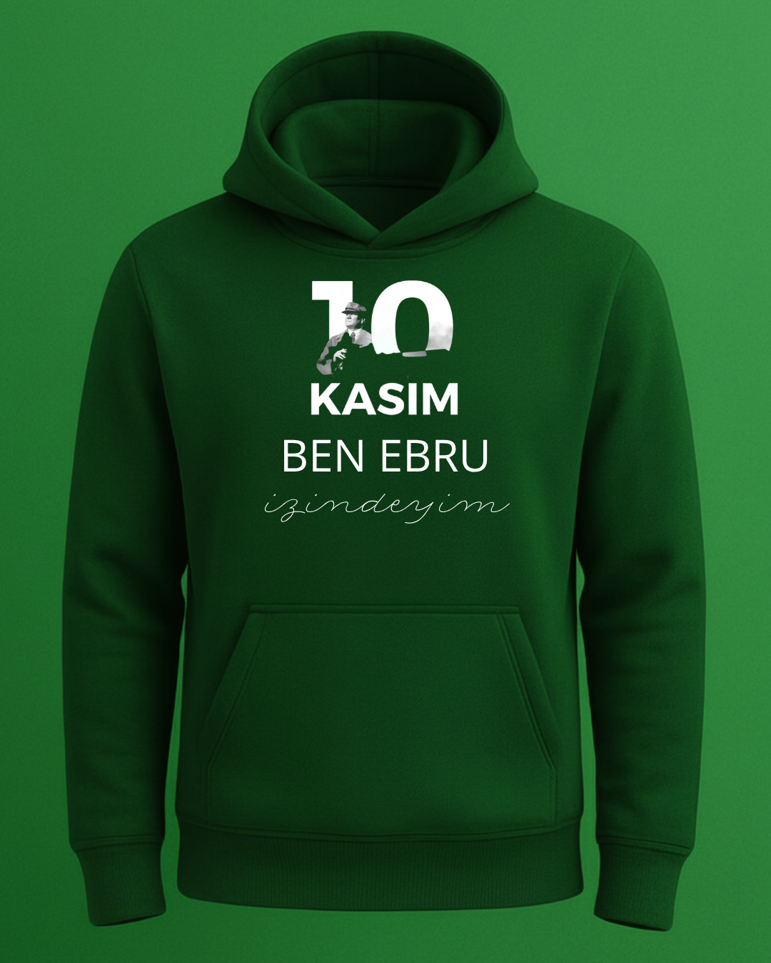 Kişiselleştirilebilir 10 Kasım Baskılı Kapişonlu - Görsel 4