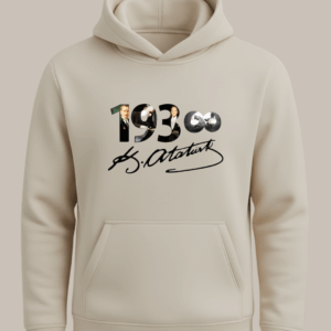 1938 ve Atatürk İmzası Baskılı Sweatshirt