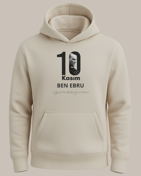 Kişiselleştirilebilir 10 Kasım Baskılı Kapişonlu - Görsel 2