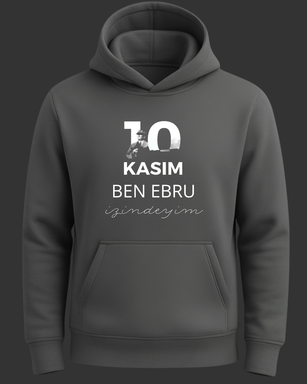 Kişiselleştirilebilir 10 Kasım Baskılı Kapişonlu - Görsel 2