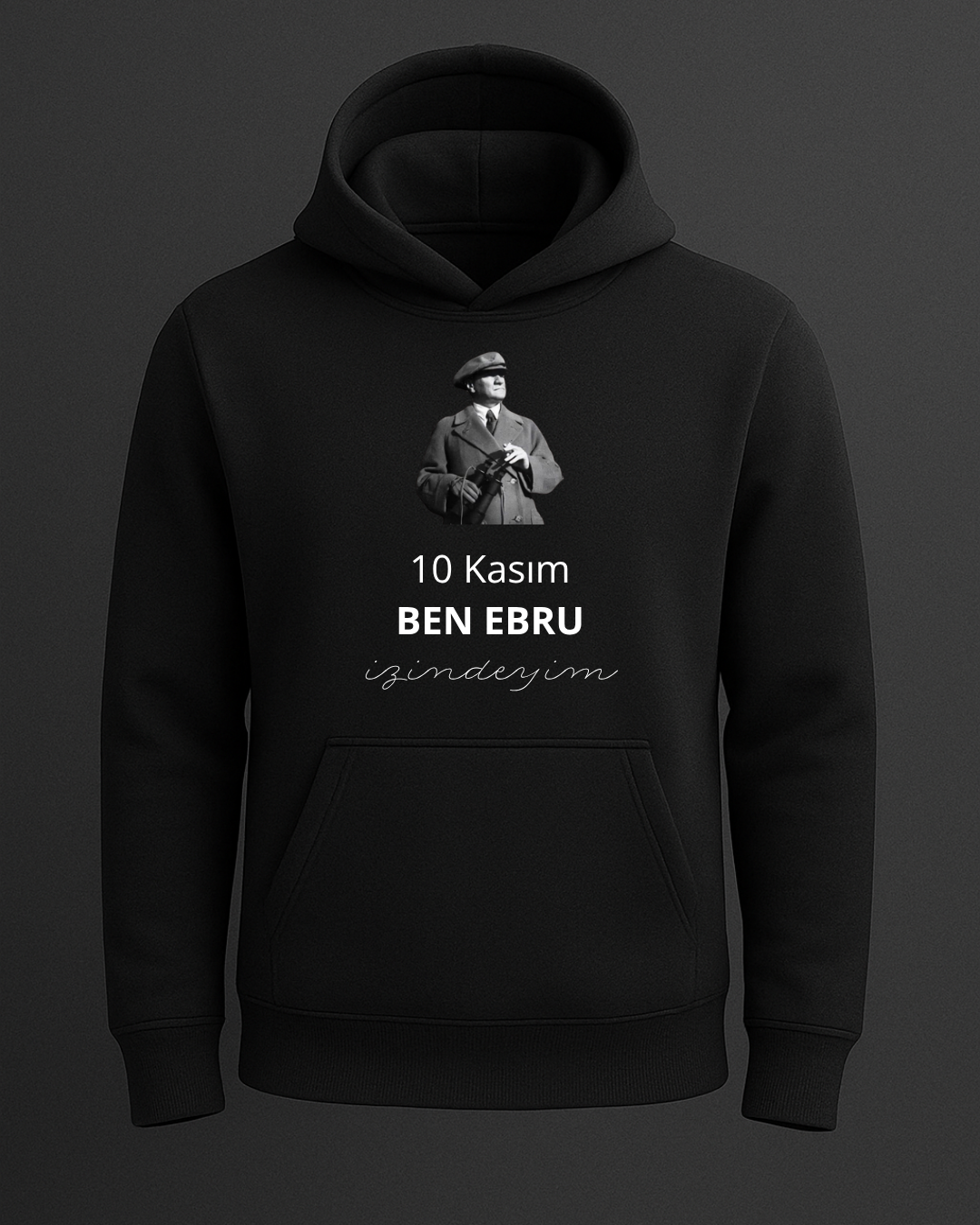 Kişiselleştirilebilir 10 Kasım Baskılı Kapişonlu