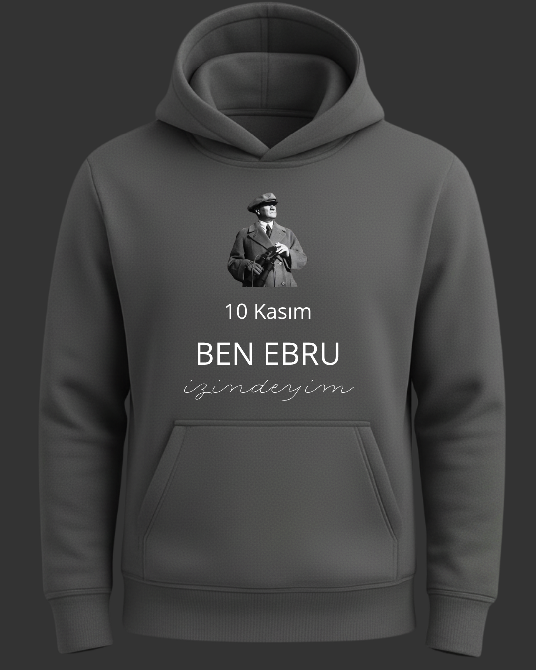 Kişiselleştirilebilir 10 Kasım Baskılı Kapişonlu - Görsel 2