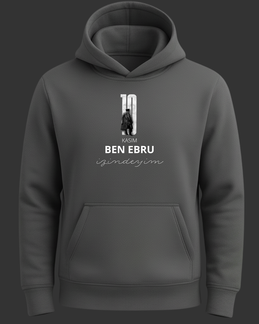 Kişiselleştirilebilir 10 Kasım Baskılı Kapişonlu