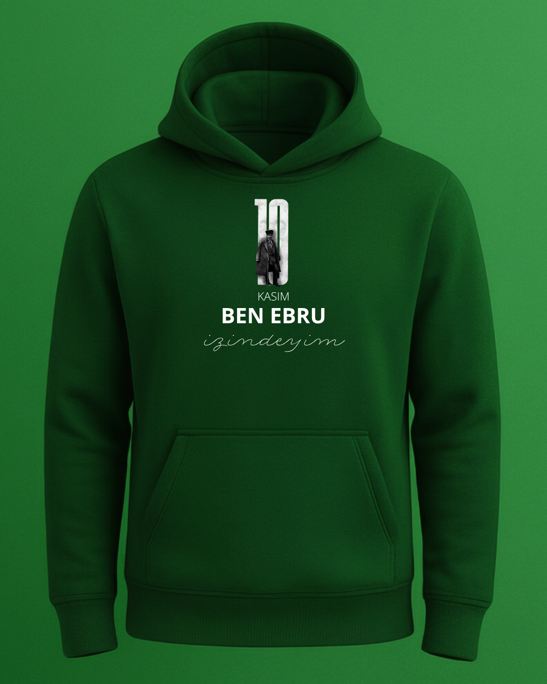 Kişiselleştirilebilir 10 Kasım Baskılı Kapişonlu - Görsel 2