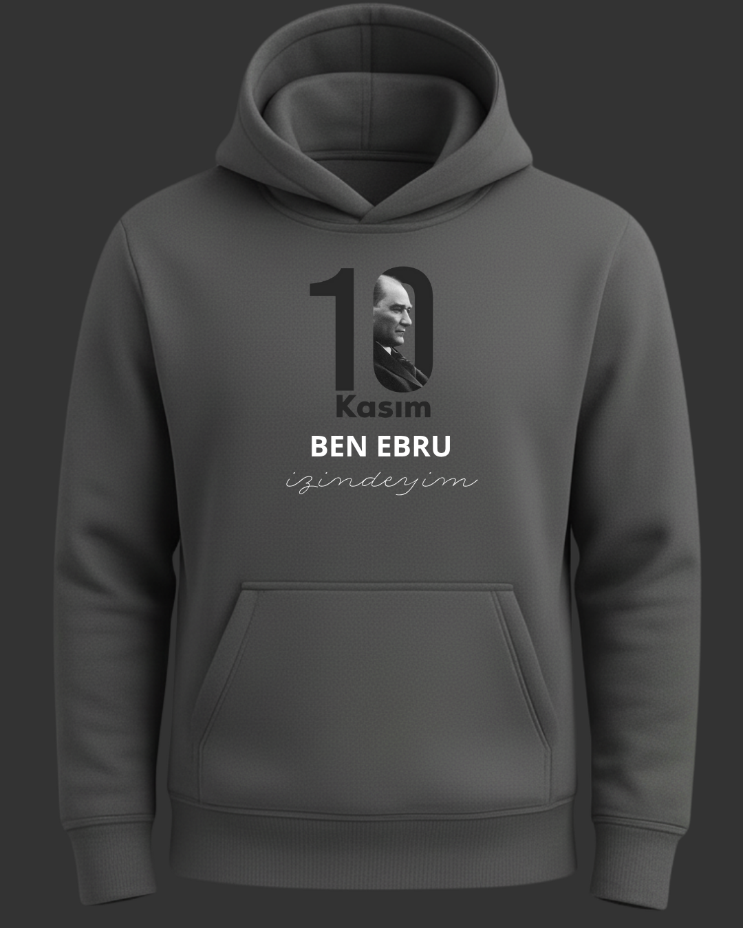 Kişiselleştirilebilir 10 Kasım Baskılı Kapişonlu