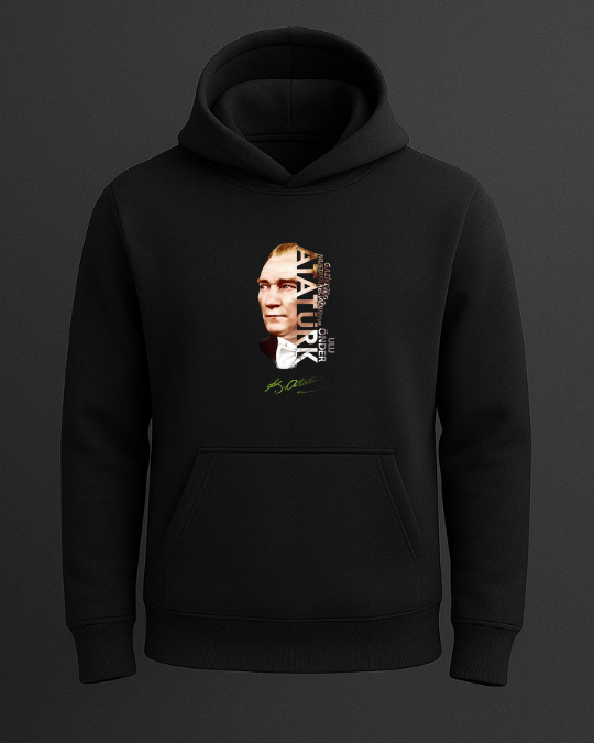 Atatürk Silüeti ve İmzası Baskılı Sweatshirt - Görsel 10