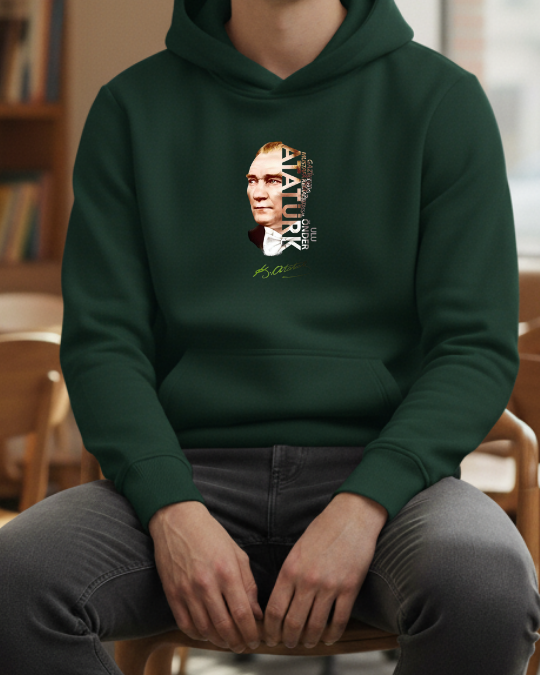 Atatürk Silüeti ve İmzası Baskılı Sweatshirt - Görsel 18