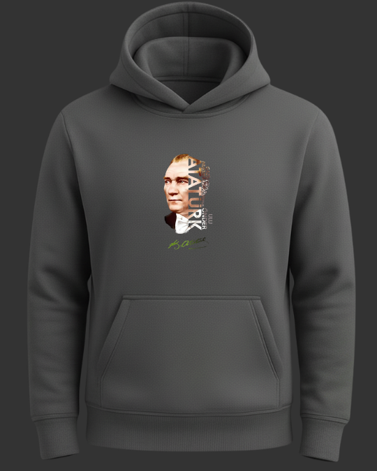 Atatürk Silüeti ve İmzası Baskılı Sweatshirt - Görsel 4