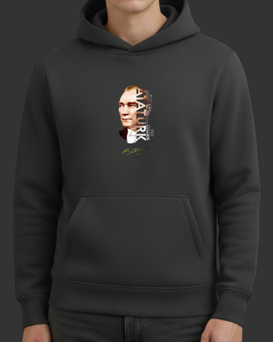Atatürk Silüeti ve İmzası Baskılı Sweatshirt - Görsel 6