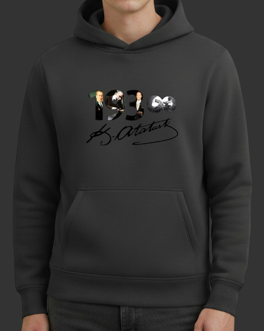 1938 ve Atatürk İmzası Baskılı Sweatshirt - Görsel 13