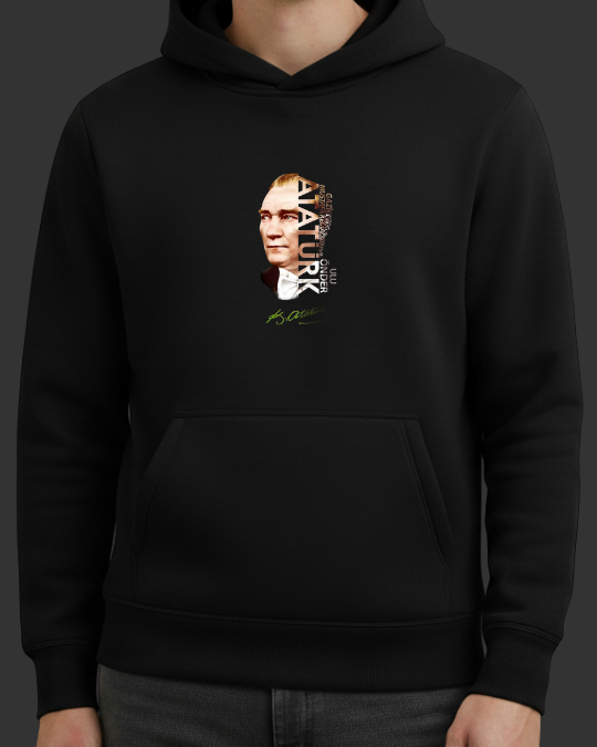 Atatürk Silüeti ve İmzası Baskılı Sweatshirt - Görsel 2