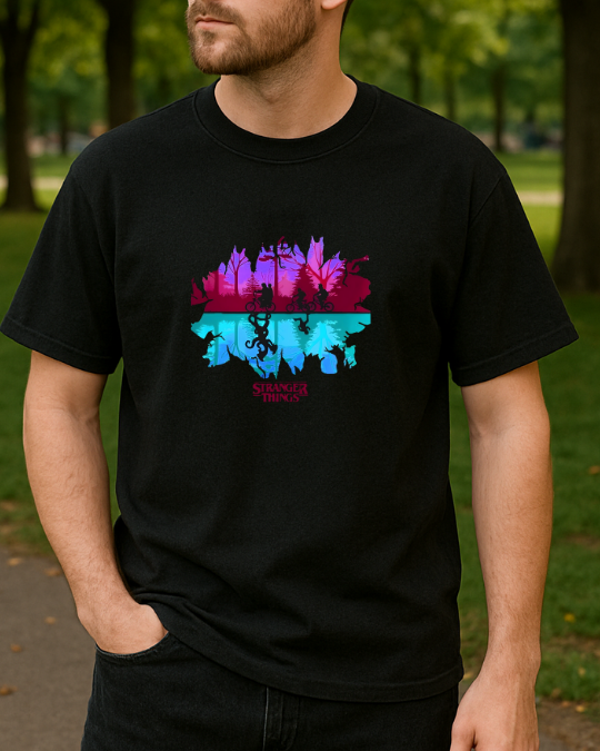 Stranger Things Baskılı T-Shirt - Görsel 7