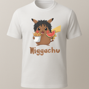 Niggachu Baskılı T-Shirt