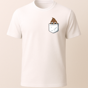 Gülen B*k Emojili Cep Tasarımlı Baskılı T-Shirt