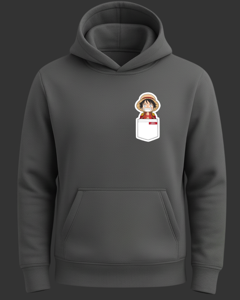 One Piece Cep Tasarımlı Baskılı Sweatshirt - Görsel 9