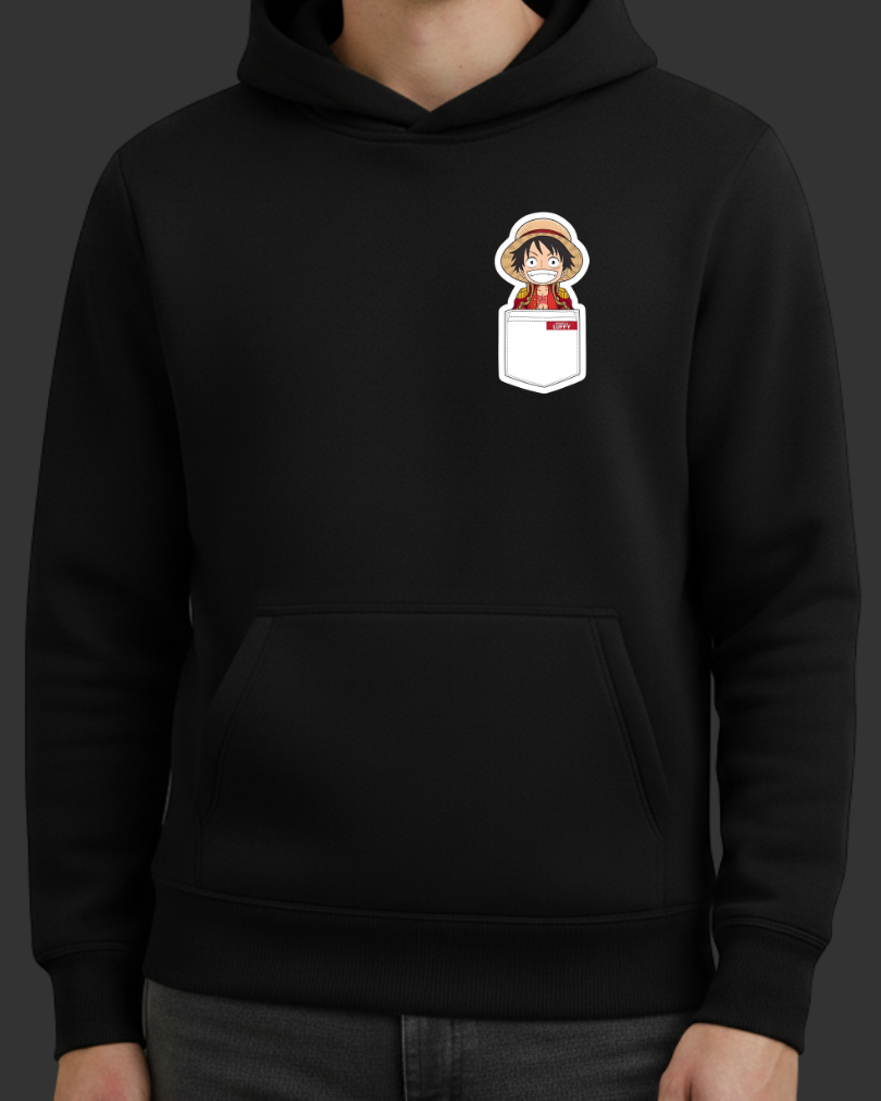 One Piece Cep Tasarımlı Baskılı Sweatshirt - Görsel 3