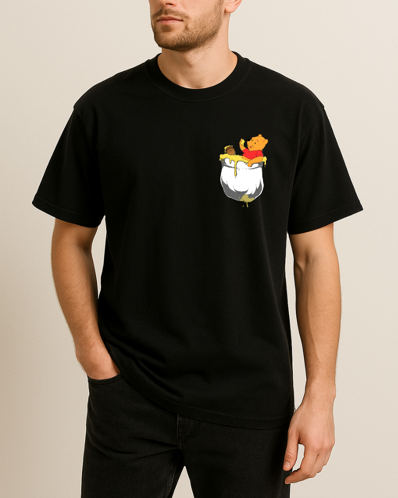 Pooh Cep Tasarımlı Baskılı T-Shirt - Görsel 5