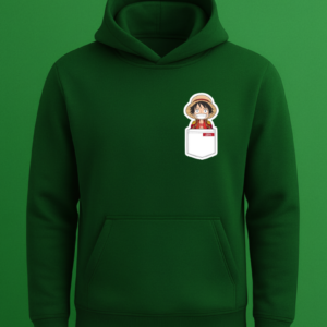 One Piece Cep Tasarımlı Baskılı Sweatshirt