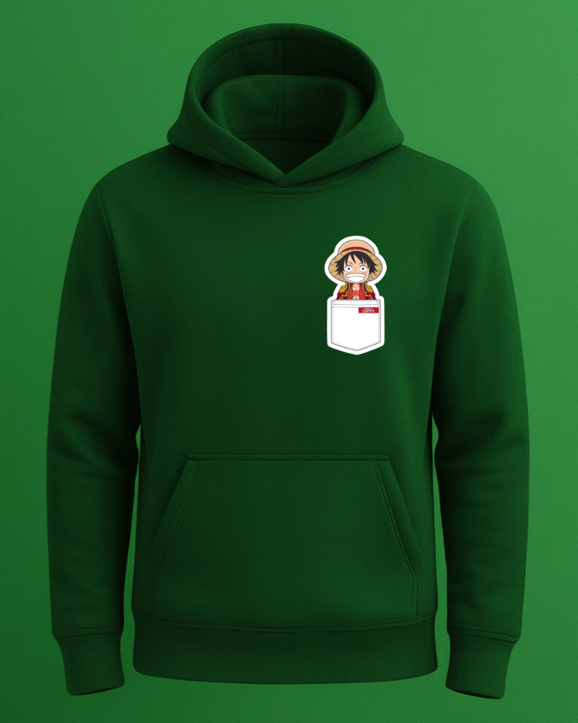 One Piece Cep Tasarımlı Baskılı Sweatshirt