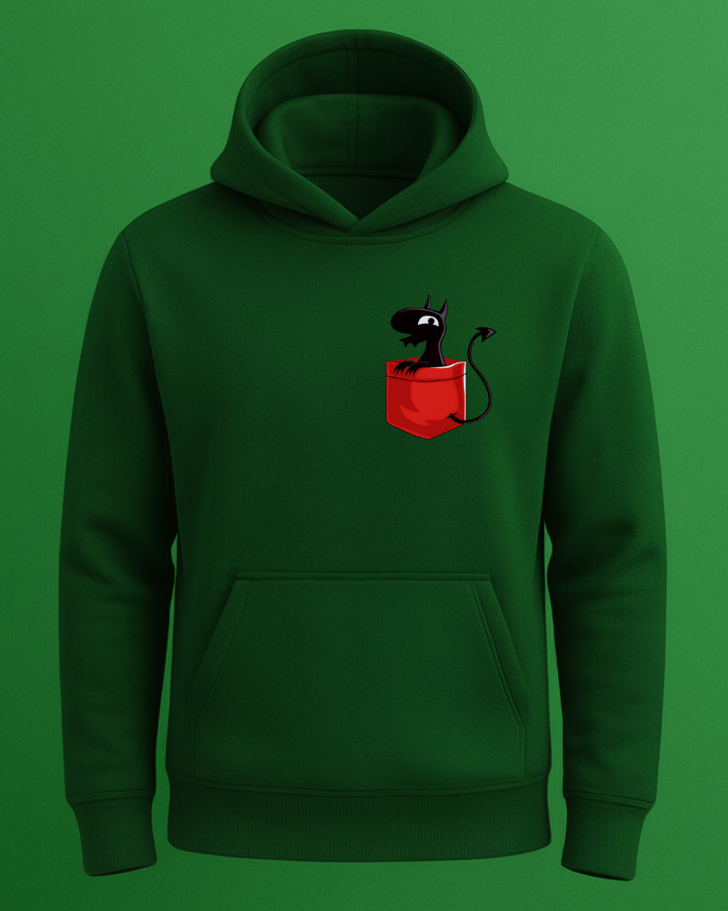 Sevimli İblis Cep Tasarımlı Baskılı Sweatshirt - Görsel 5