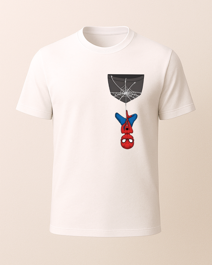 Spiderman Cep Tasarım Baskılı T-shirt
