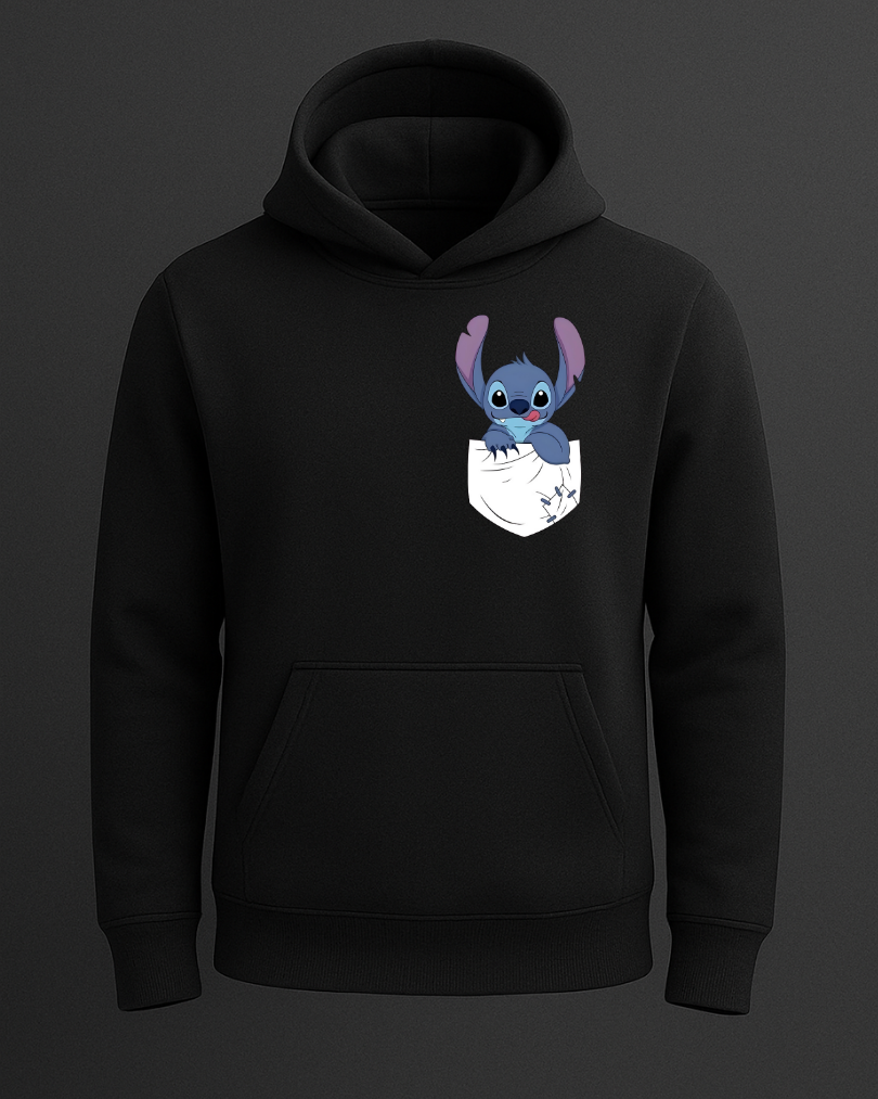 Stitch Cep Tasarım Baskılı Sweatshirt - Görsel 2