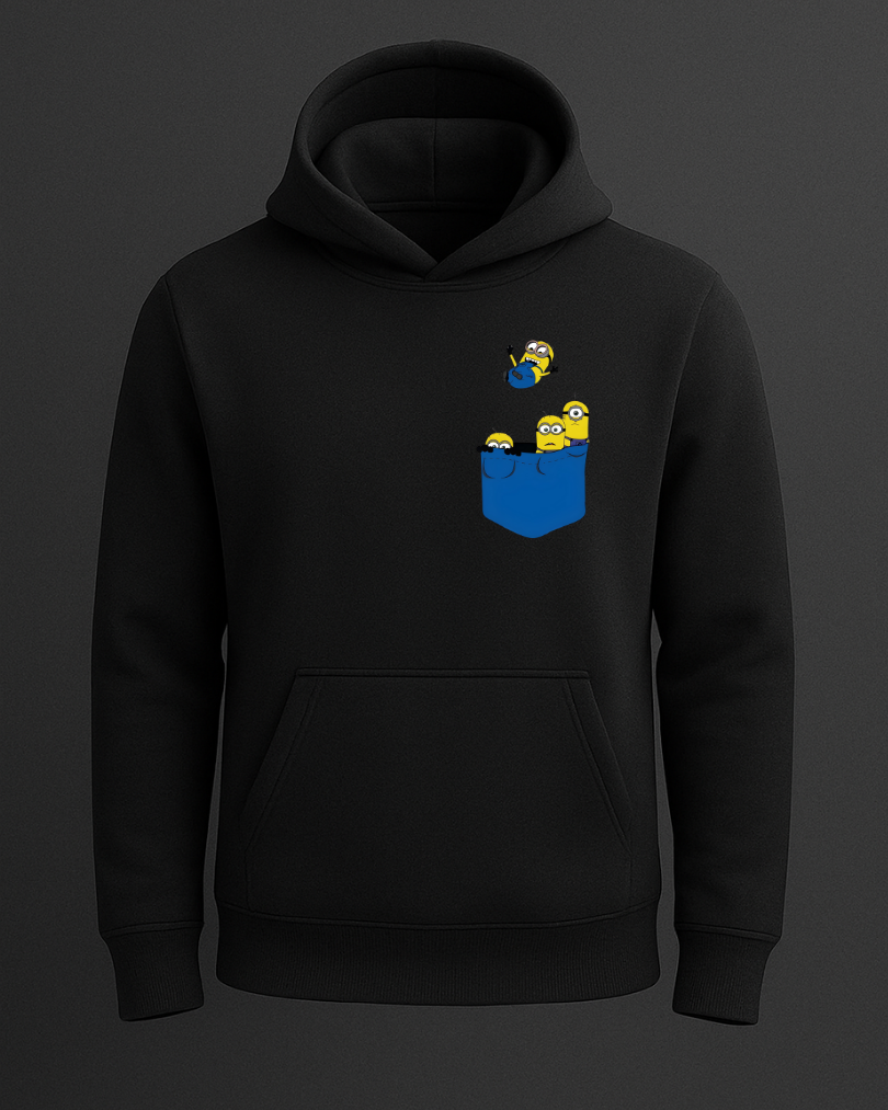 Minions Cep Tasarımlı Baskılı Sweatshirt - Görsel 10