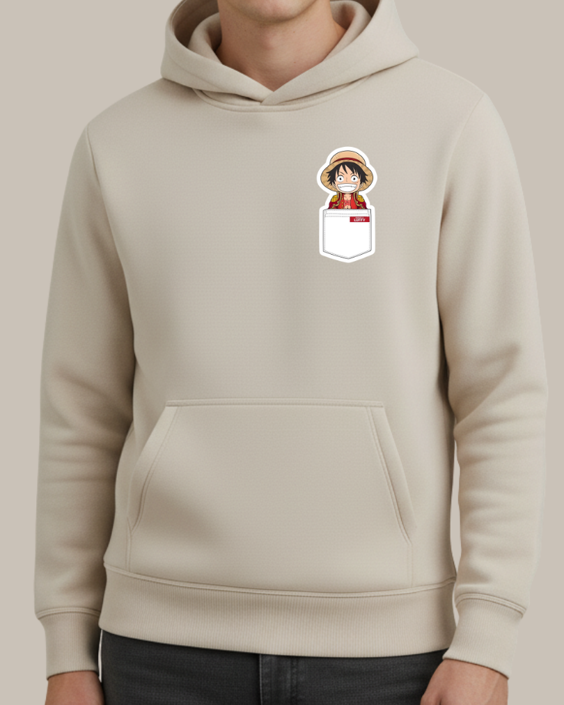 One Piece Cep Tasarımlı Baskılı Sweatshirt - Görsel 8