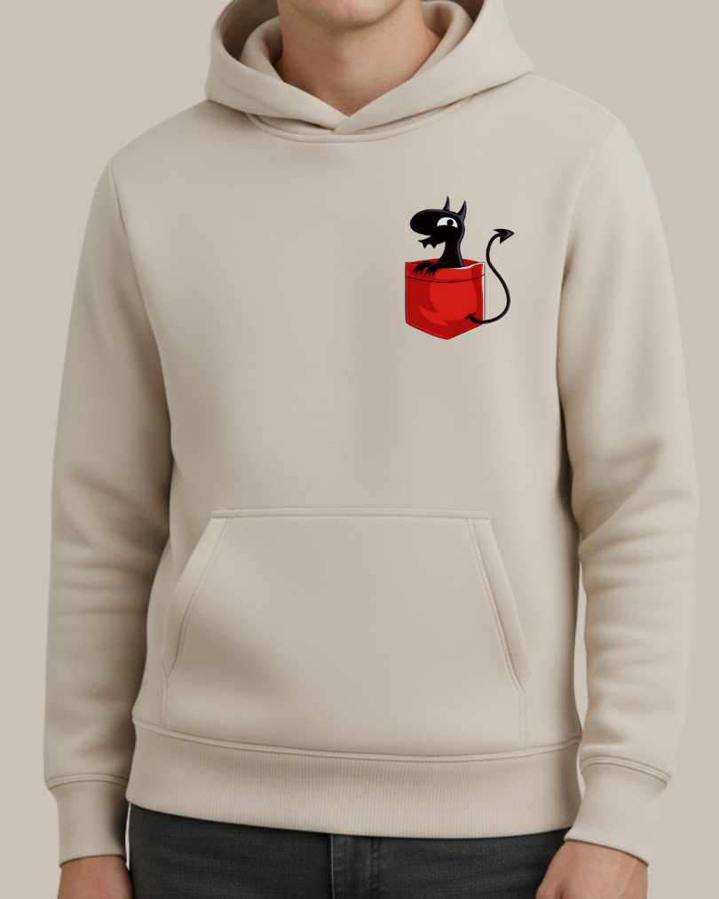 Sevimli İblis Cep Tasarımlı Baskılı Sweatshirt - Görsel 10