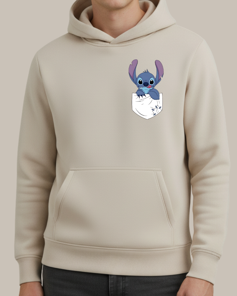 Stitch Cep Tasarım Baskılı Sweatshirt - Görsel 10