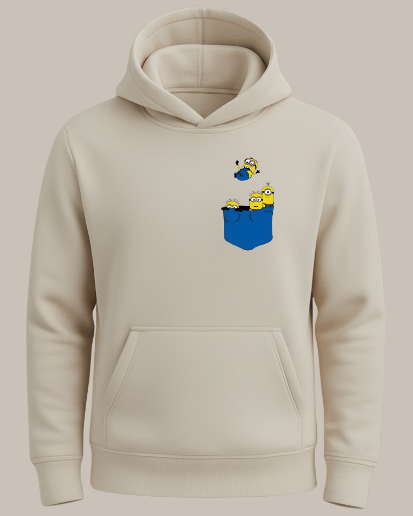 Minions Cep Tasarımlı Baskılı Sweatshirt