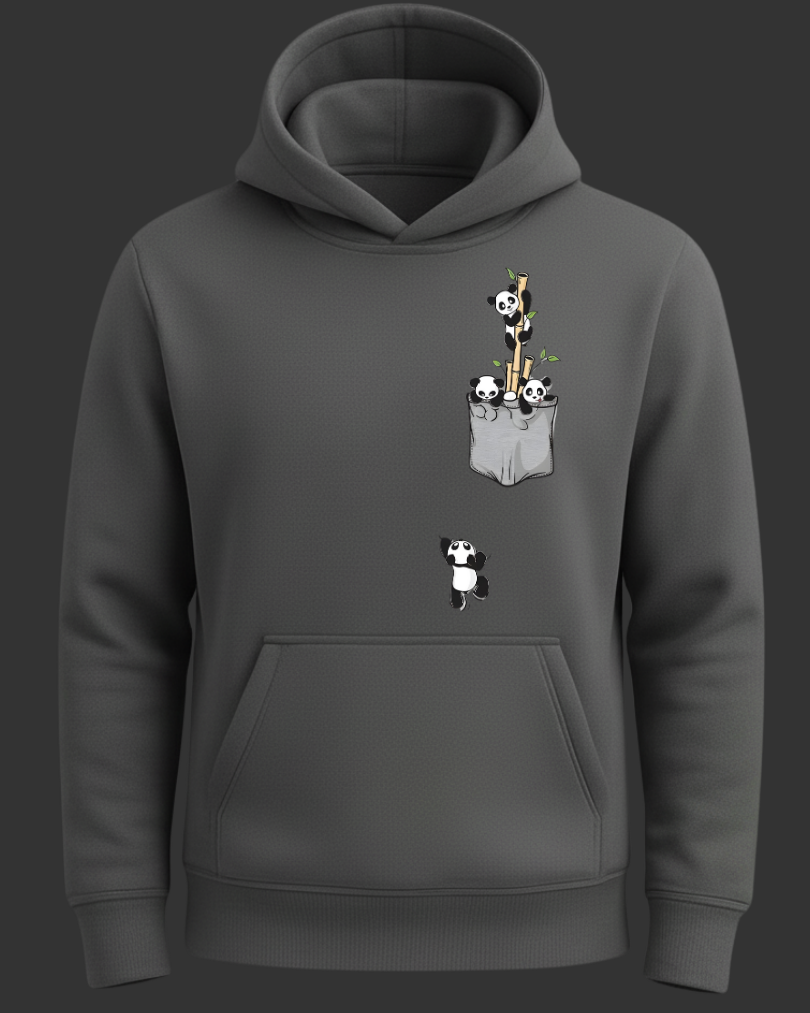 Pandalar Cep Tasarımlı Baskılı Sweatshirt - Görsel 13