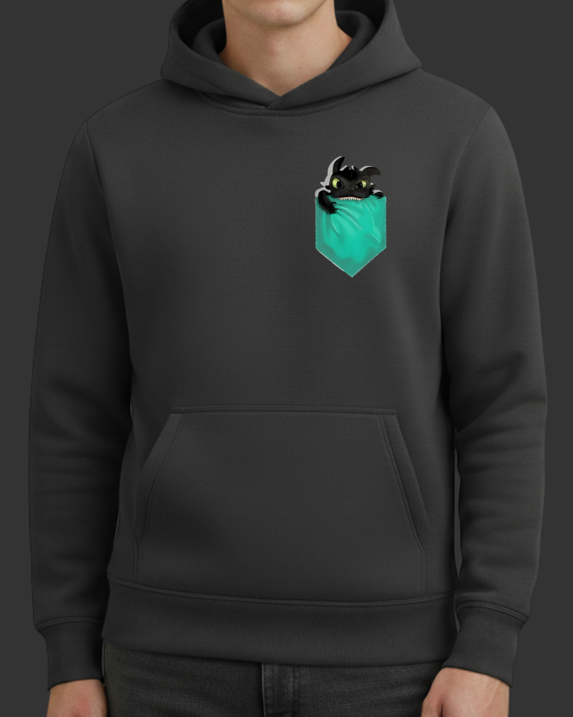 Dişsiz Cep Tasarım Baskılı Sweatshirt - Görsel 4