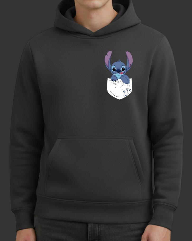 Stitch Cep Tasarım Baskılı Sweatshirt - Görsel 13