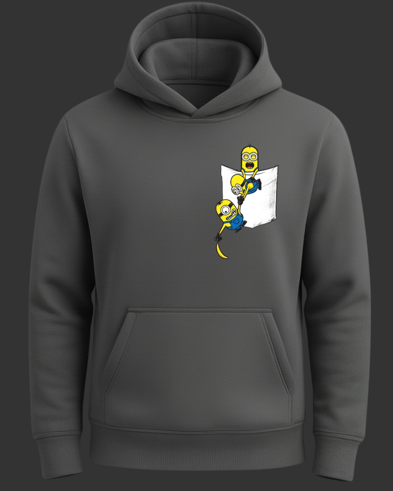Minions Cep Tasarımlı Baskılı Sweatshirt