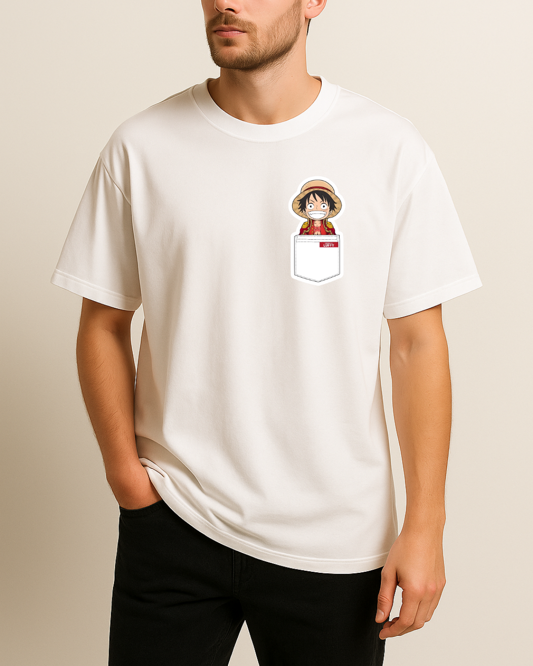 One Piece Cep Tasarımlı Baskılı T-Shirt - Görsel 2