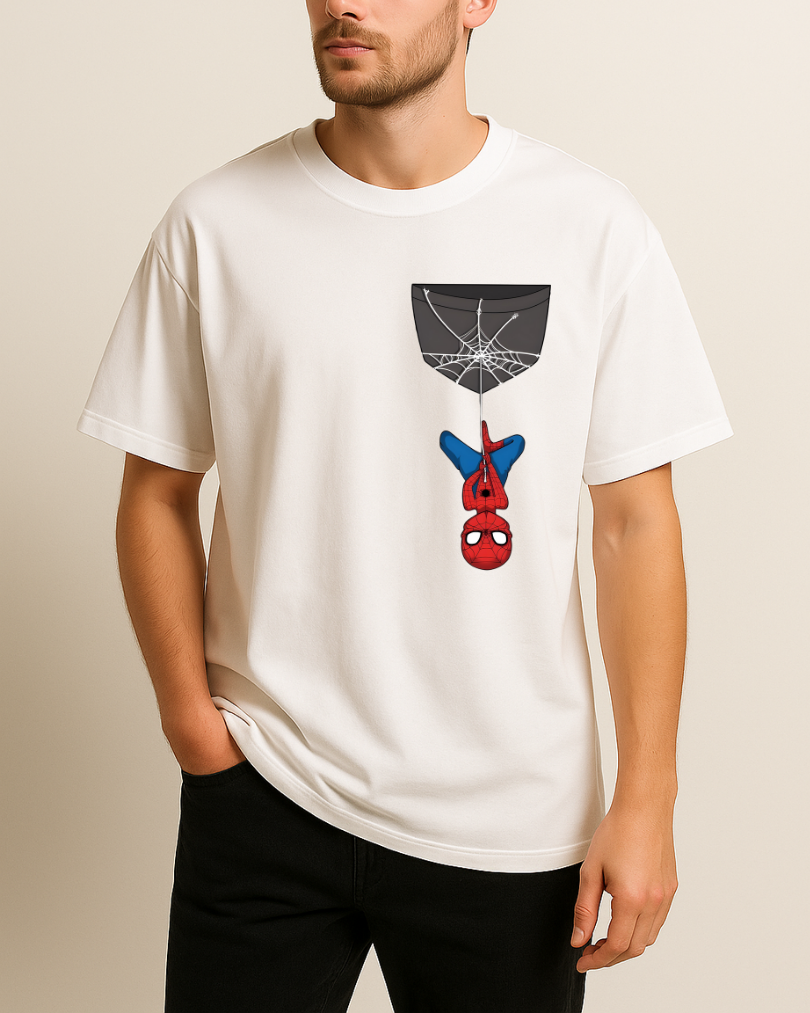 Spiderman Cep Tasarım Baskılı T-shirt - Görsel 2