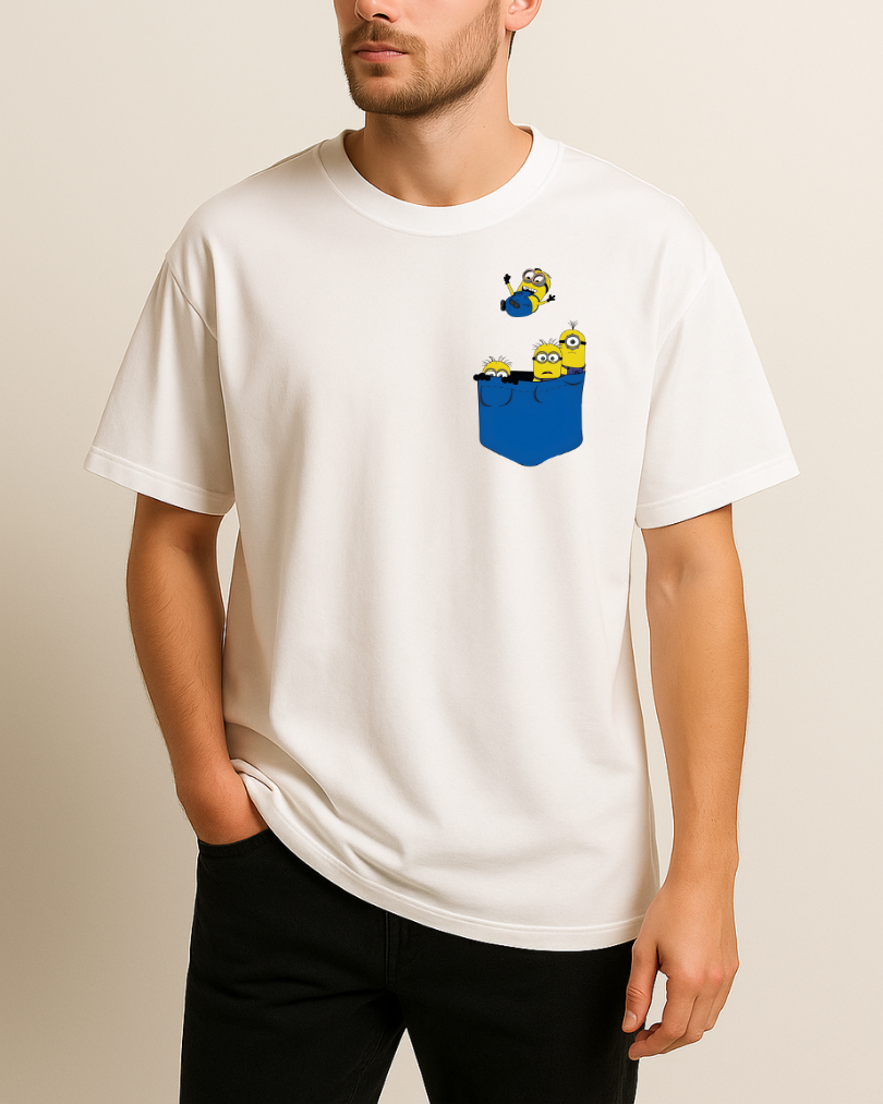 Minions Cep Tasarım Baskılı T-Shirt - Görsel 3