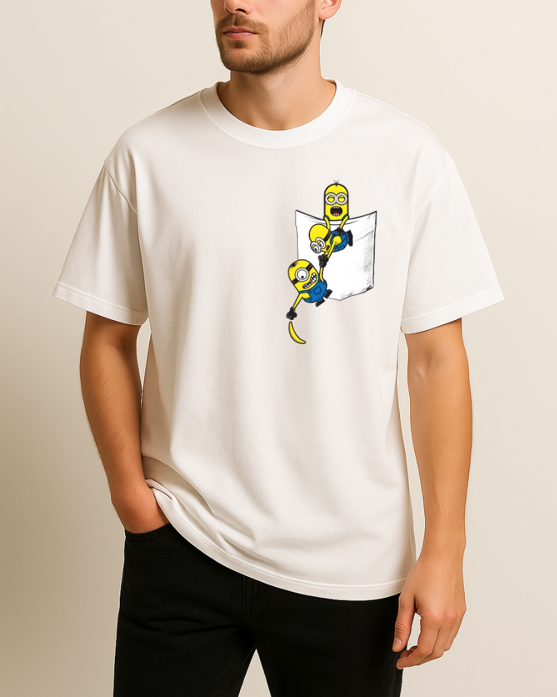 Minions Cep Tasarım Baskılı T-Shirt - Görsel 3