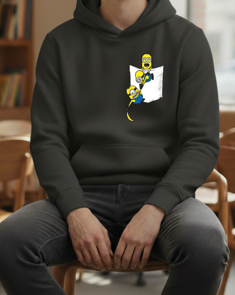 Minions Cep Tasarımlı Baskılı Sweatshirt - Görsel 6