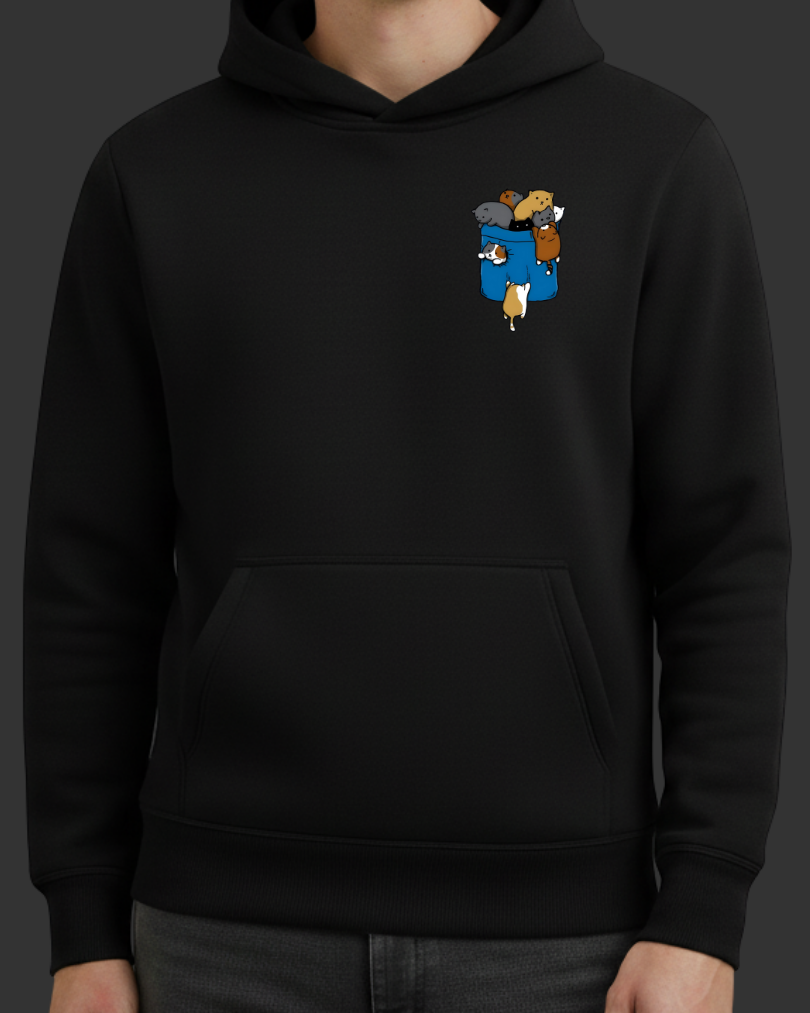 Kediler Cep Tasarımlı Baskılı Sweatshirt - Görsel 10