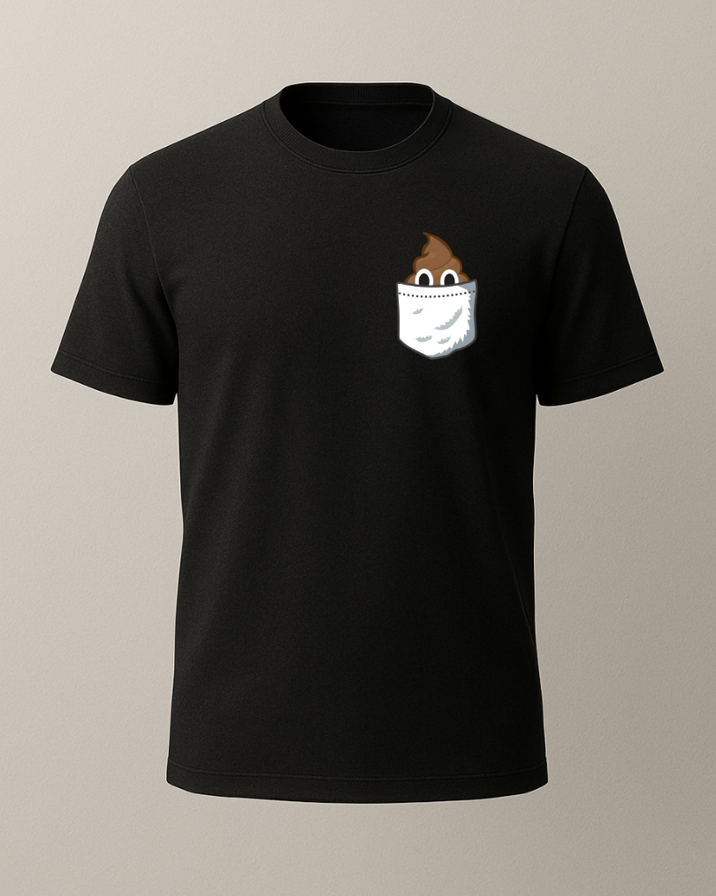 Gülen B*k Emojili Cep Tasarımlı Baskılı T-Shirt - Görsel 4