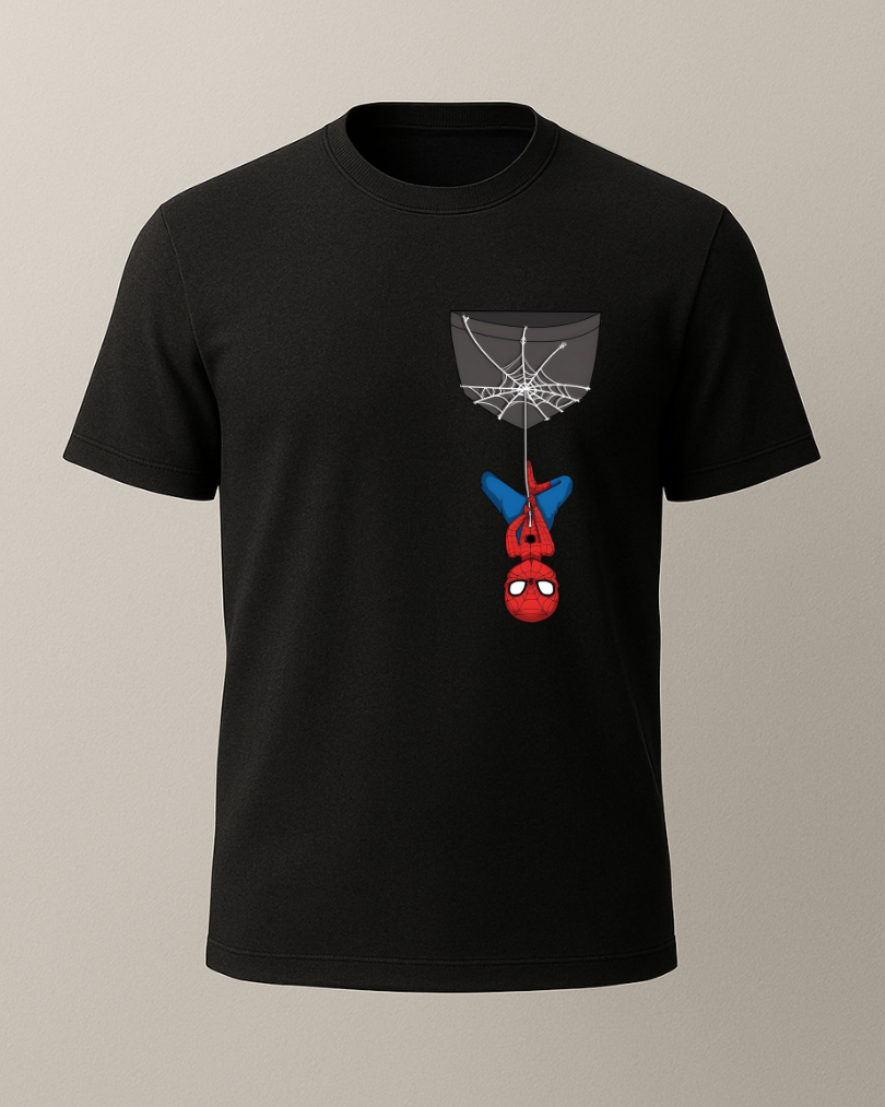 Spiderman Cep Tasarım Baskılı T-shirt - Görsel 4