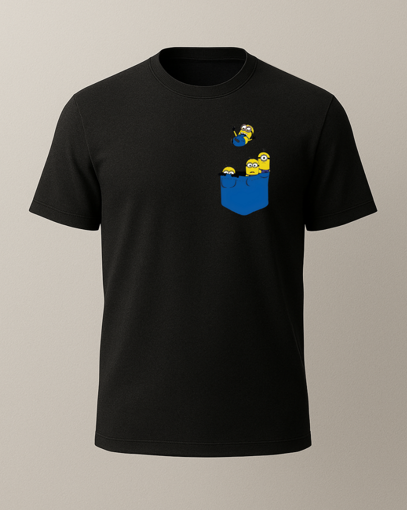 Minions Cep Tasarım Baskılı T-Shirt - Görsel 5