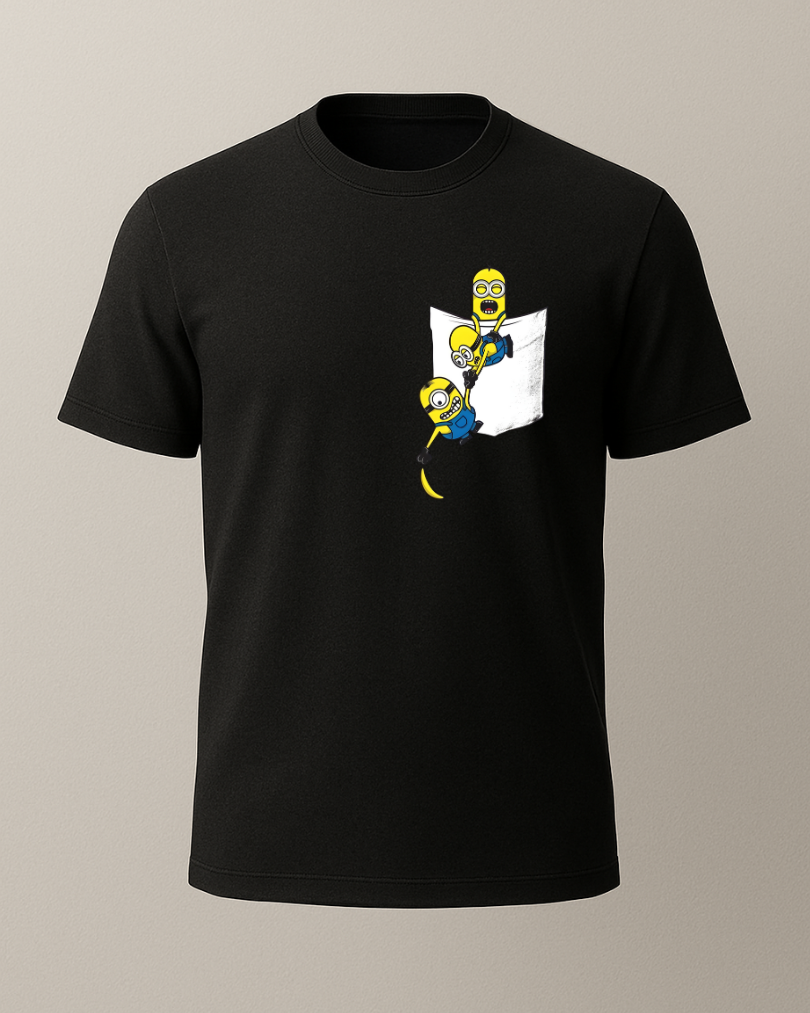 Minions Cep Tasarım Baskılı T-Shirt - Görsel 5