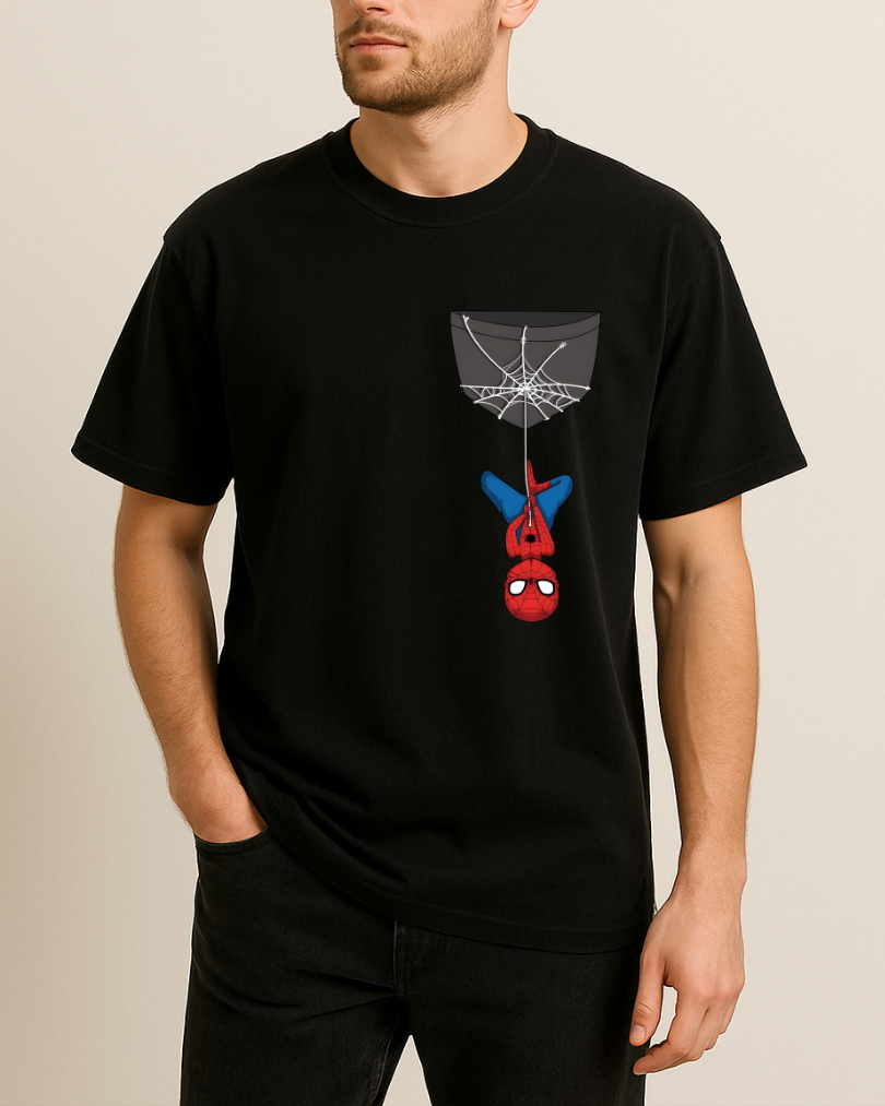 Spiderman Cep Tasarım Baskılı T-shirt - Görsel 5